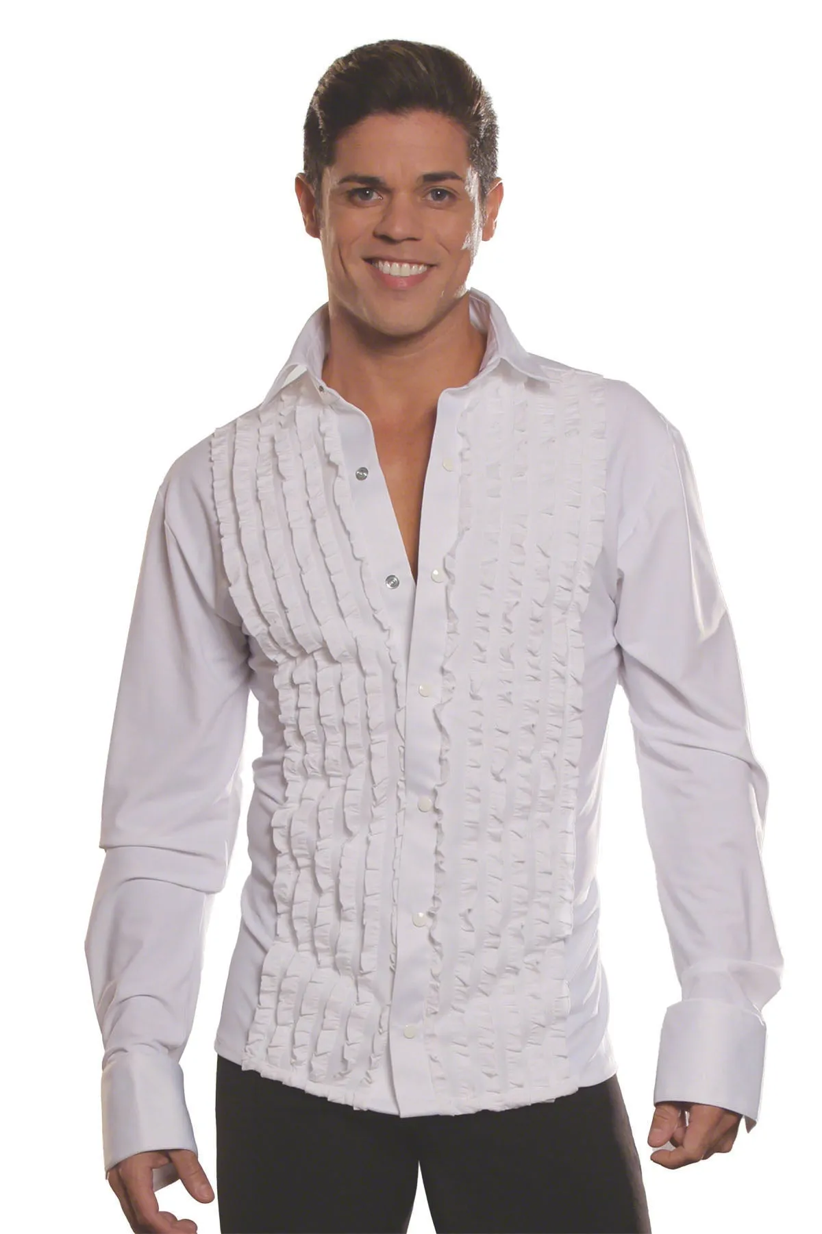 Dance America MS8A Men's Ruffled Tuxedo Ballroom Shirt without Trunks in Stock