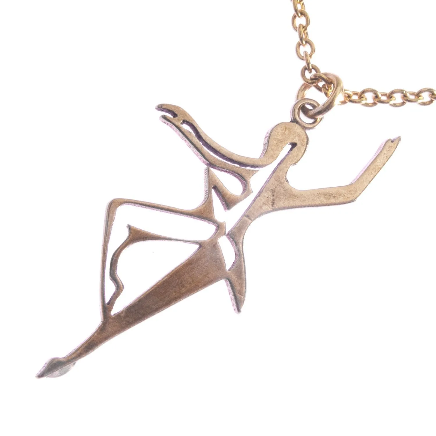 Dancing for Peace Filagree Peace Bronze Pendant Necklace on 18" Rolo Chain (Wholesale)