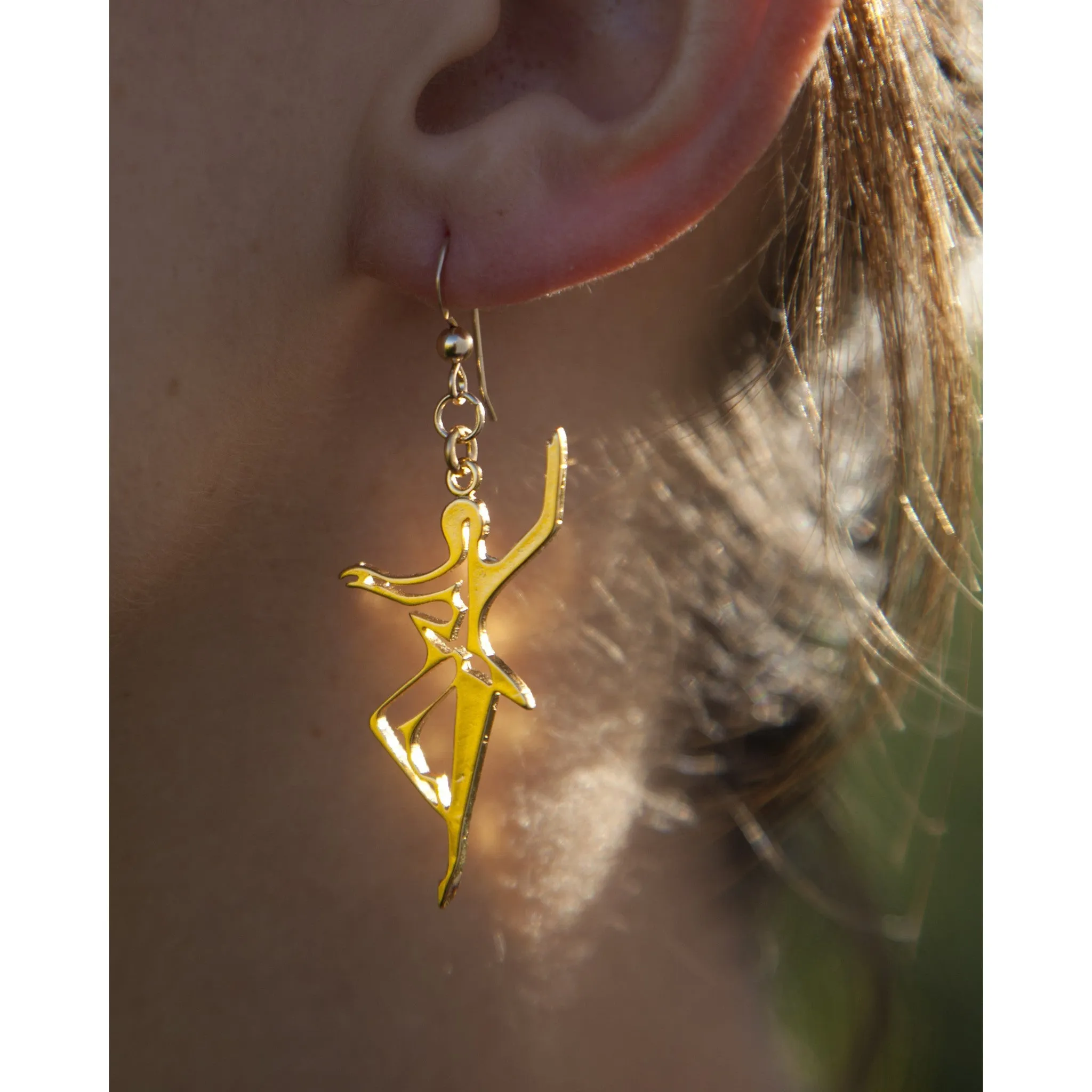 Dancing for Peace Gold-dipped Earrings on French Hooks (Wholesale)