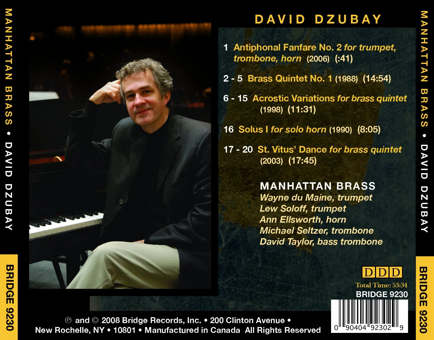 David Dzubay: Music for Brass <BR> BRIDGE 9230