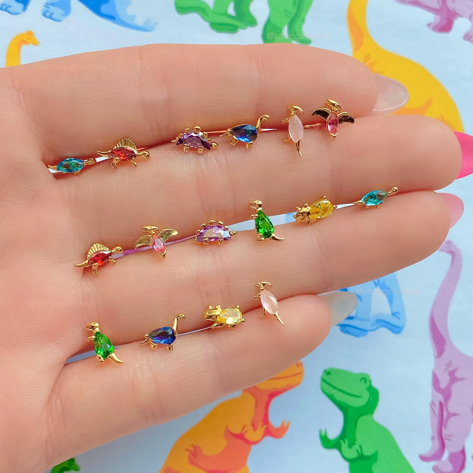 Dinosaur Dance Stud Set