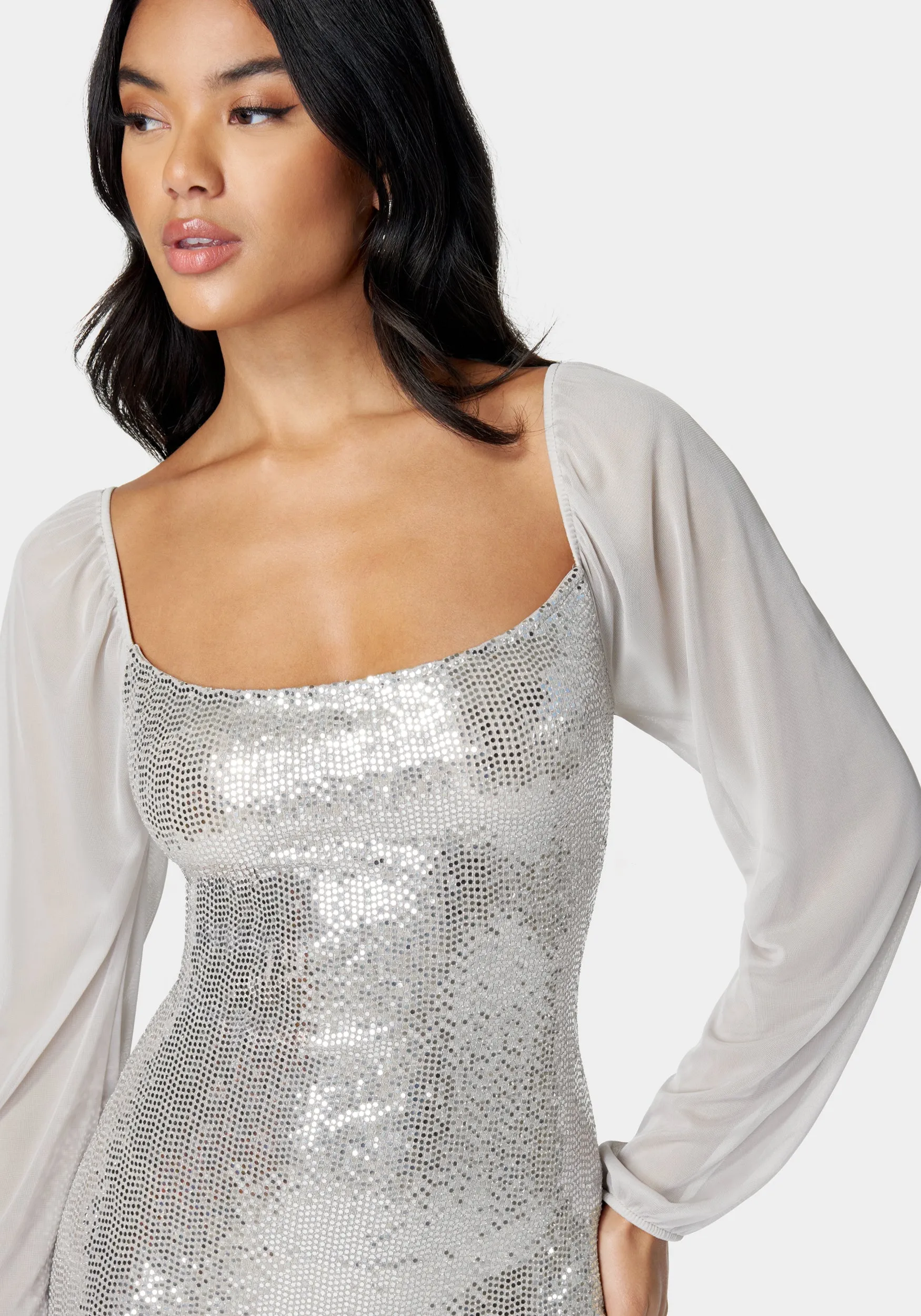 Disco Dot Square Neck Dress