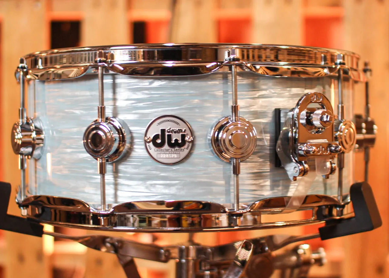 DW 5.5x14 Collector's Jazz Mahogany/Gum Pale Blue Oyster Snare Drum - SO#1308639