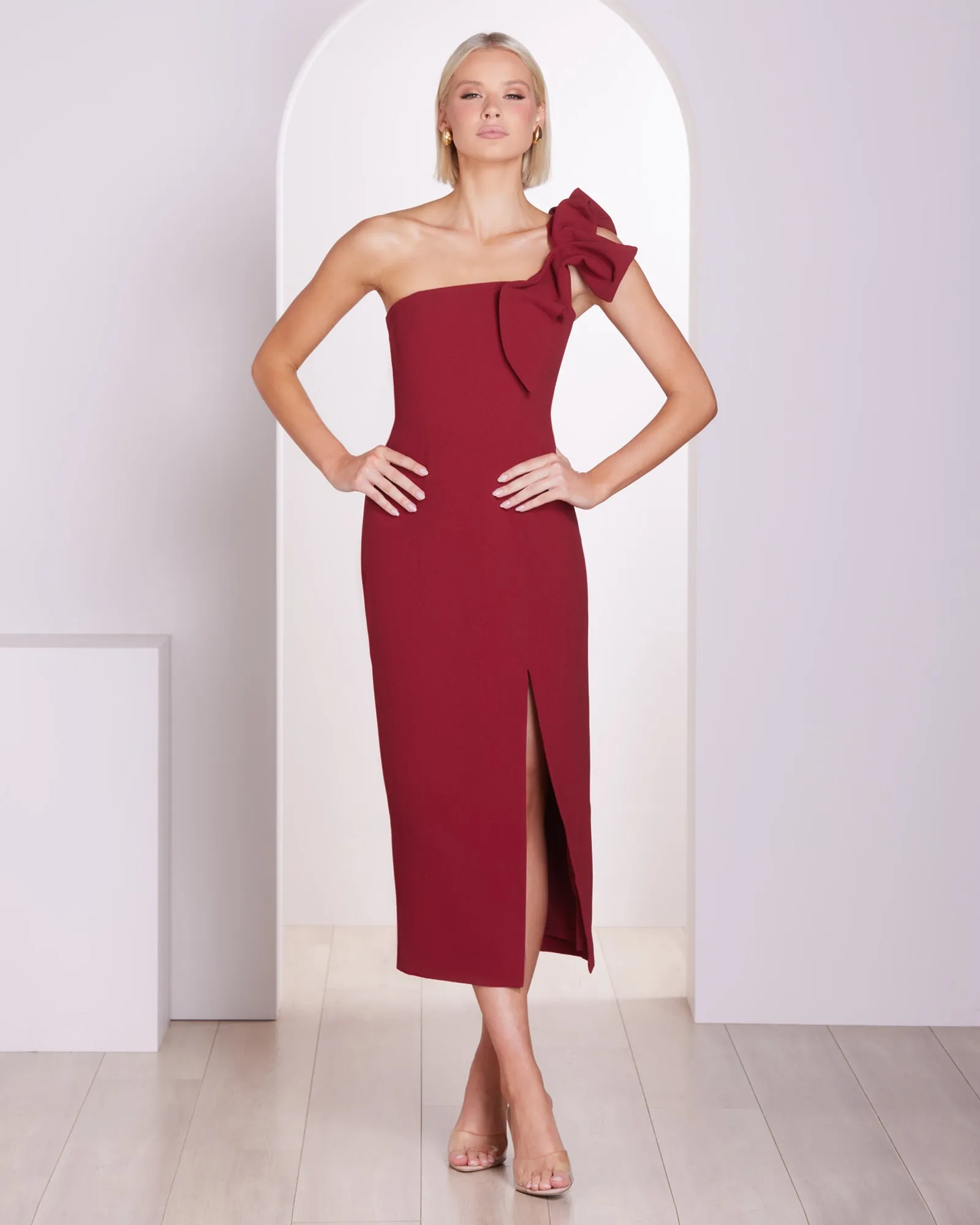 Emilie One Shoulder Midi Dress