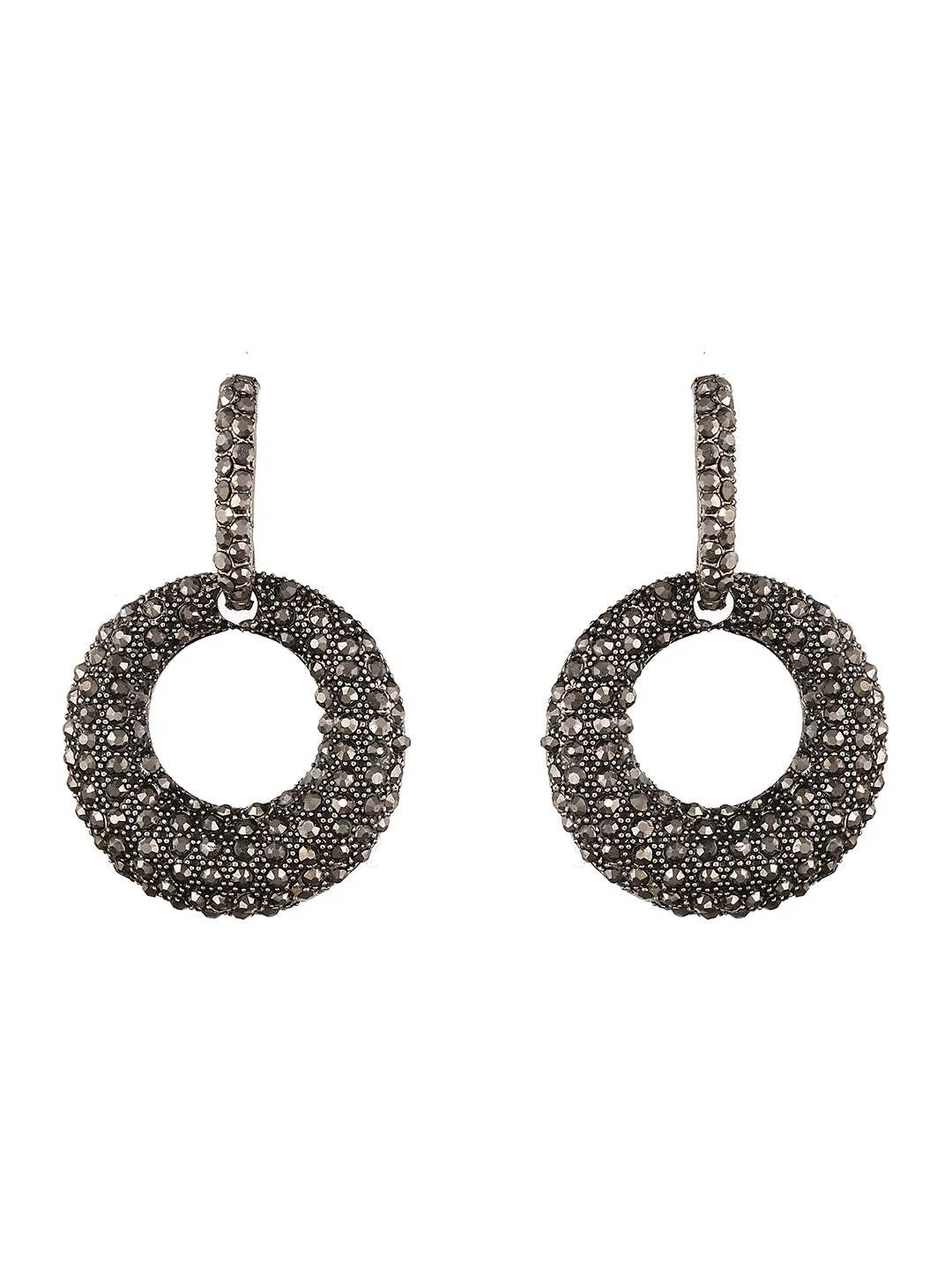 Gold Plated Circular Drop Earrings