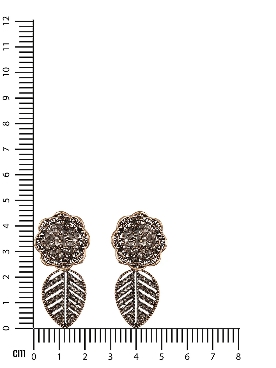 Gold-Toned Floral Shaped Drop Earrings