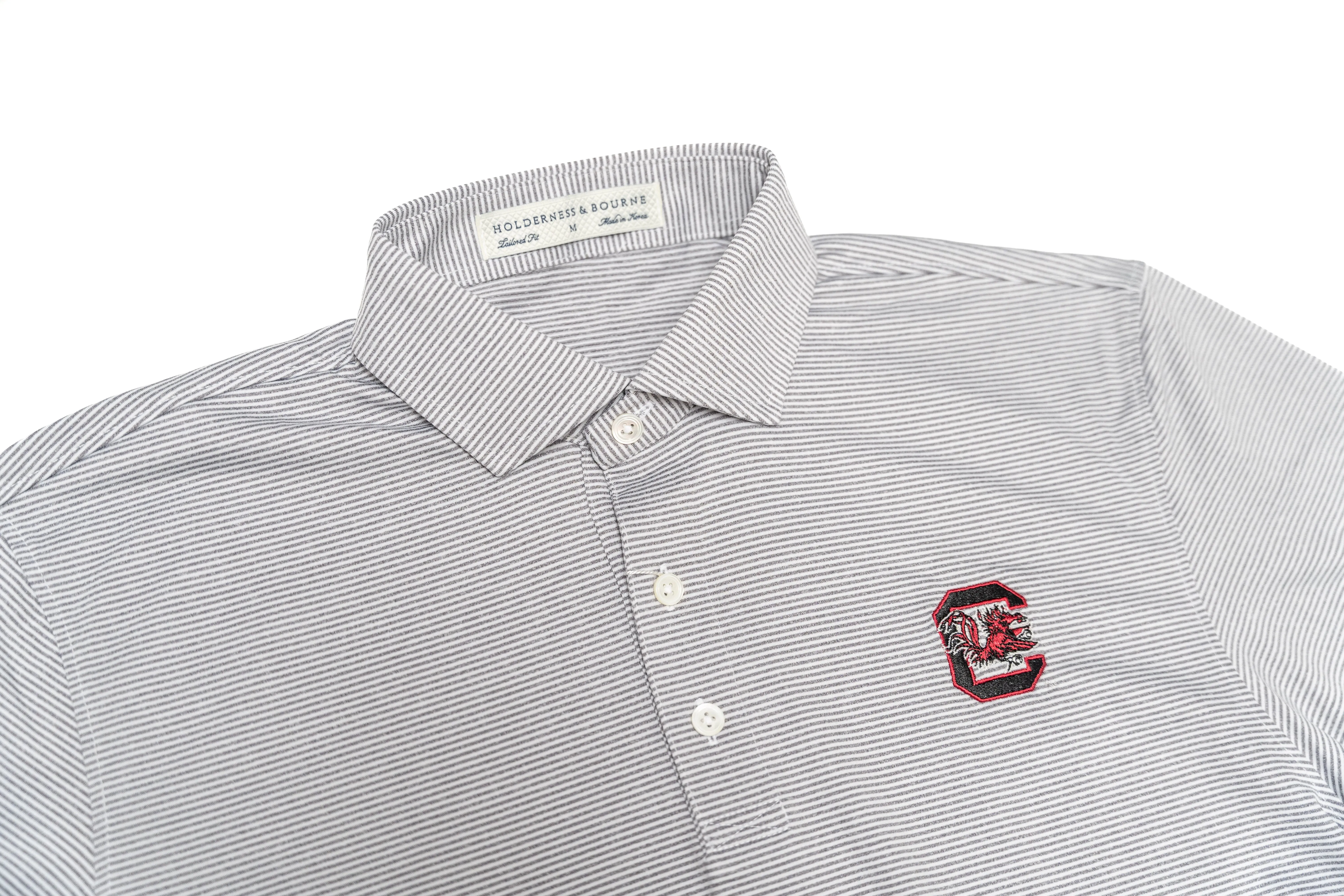 Holderness & Bourne The Perkins Shirt Gray & White Gamecock Block C