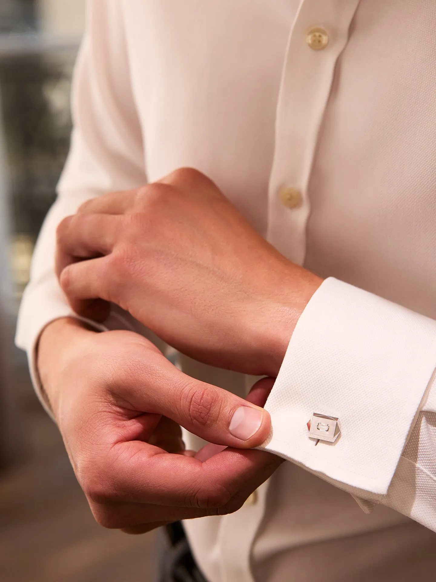 Jazz Yellow Gold Ashoka Diamond Cufflinks