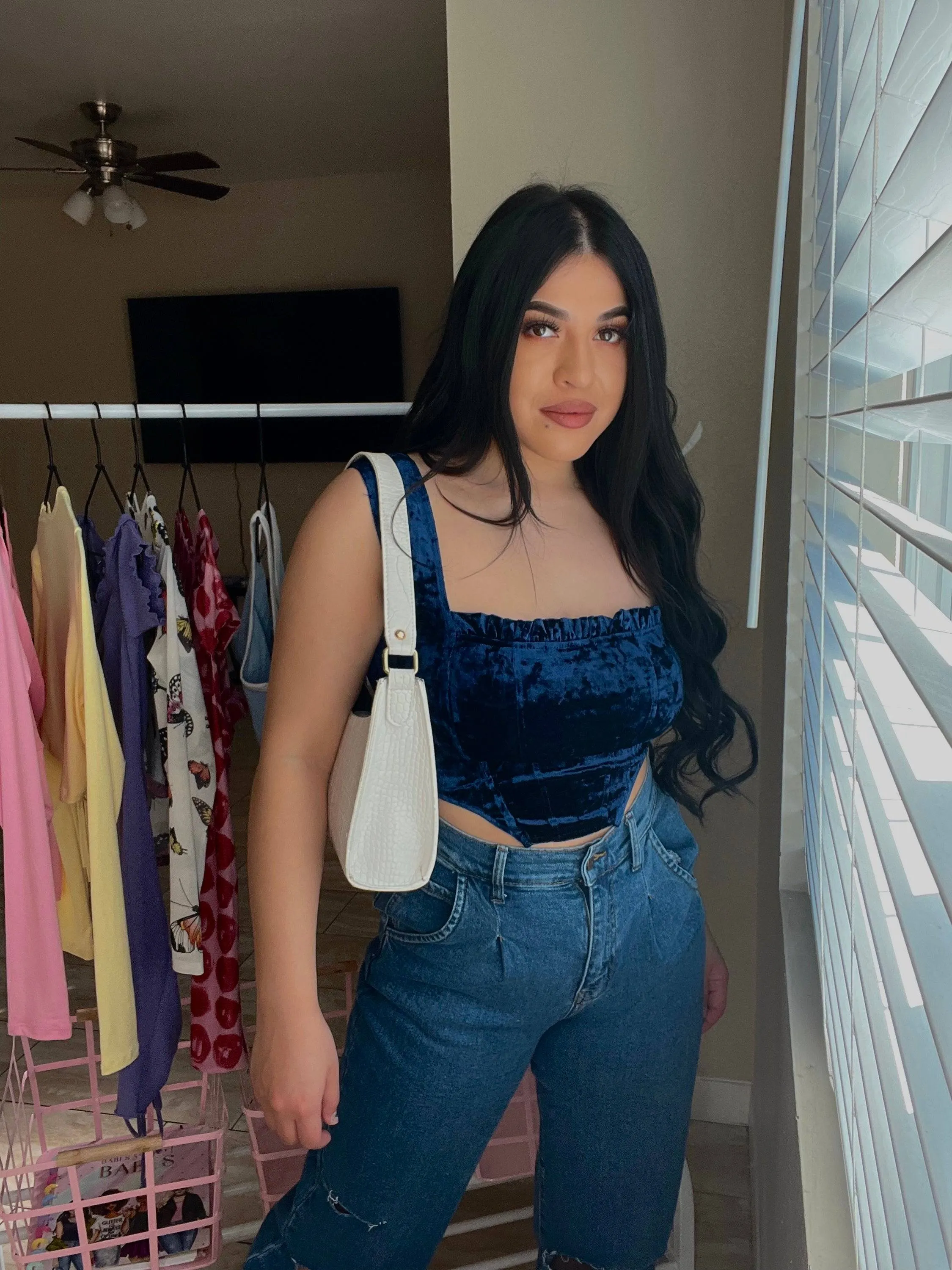 Kailani Velvet Top (Blue)