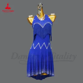 Latin Dance Dress for Women High-End Custom Rumba Chacha Fashion Costume Skirt AB Stones Adult Children Latin Fringe Dresses