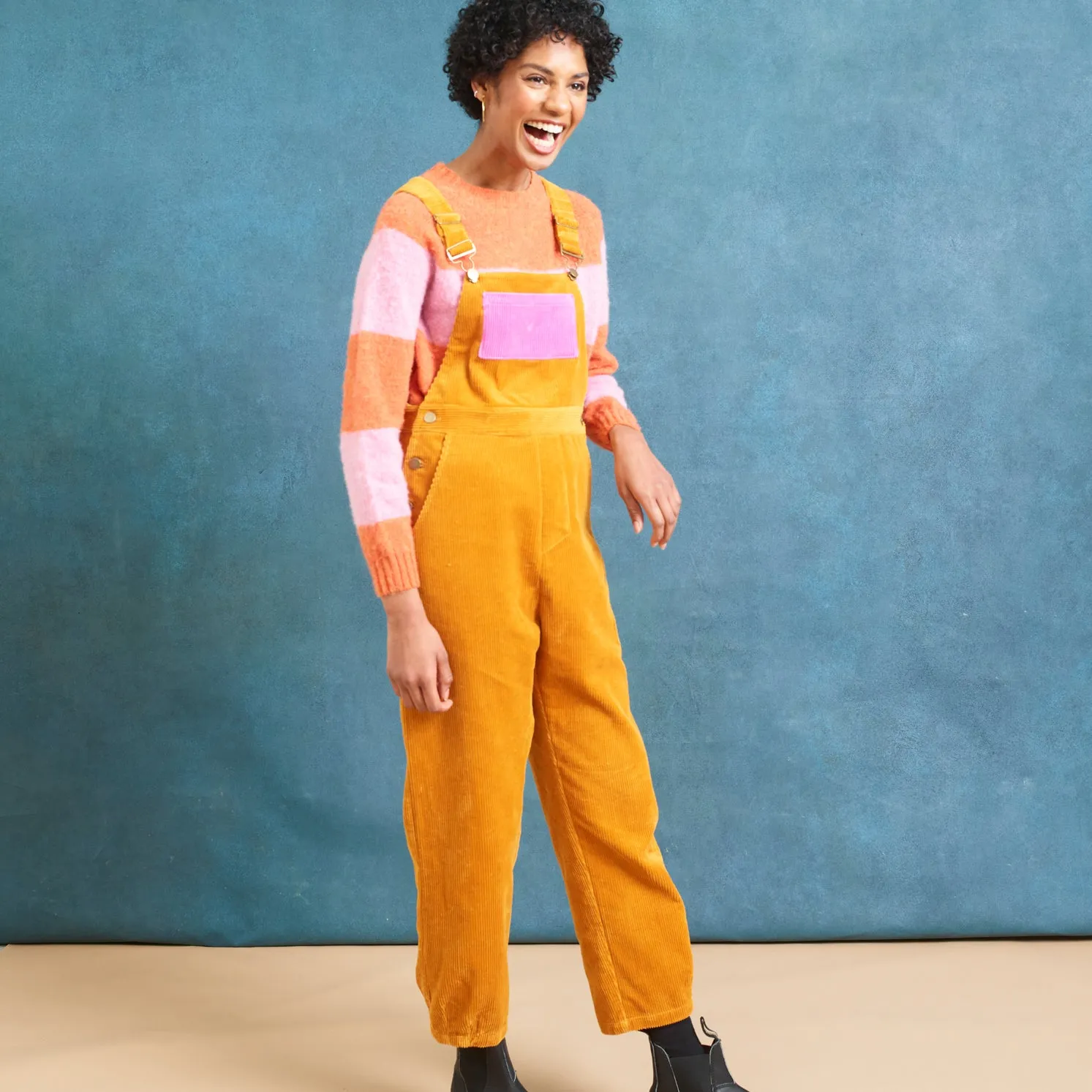 Lowie Gold Colourblock Dungarees