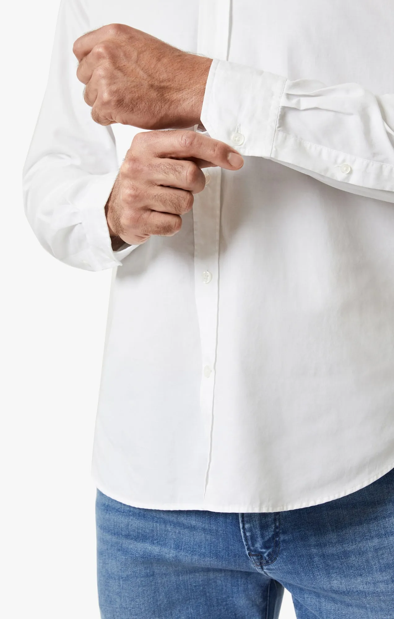 Luxe Twill Shirt In Bright White