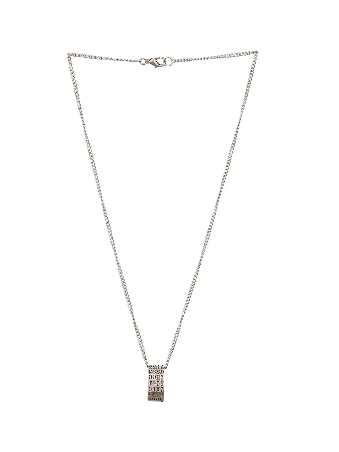 Men Silver-Plated Ring Pendant Chain