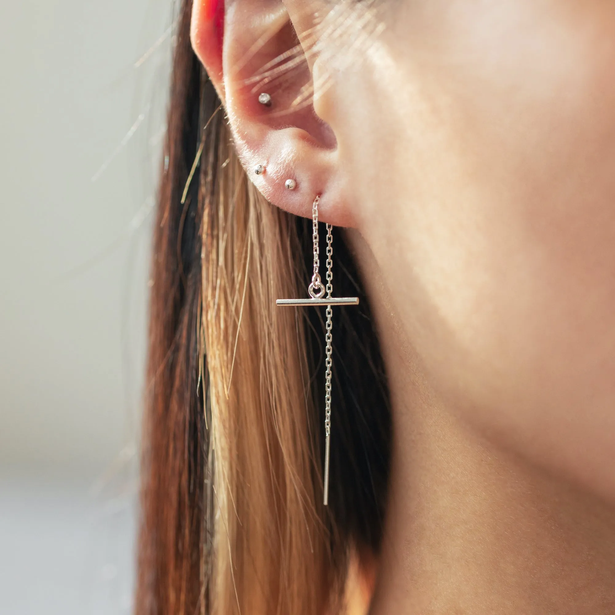 Modern Bar Threader Earrings