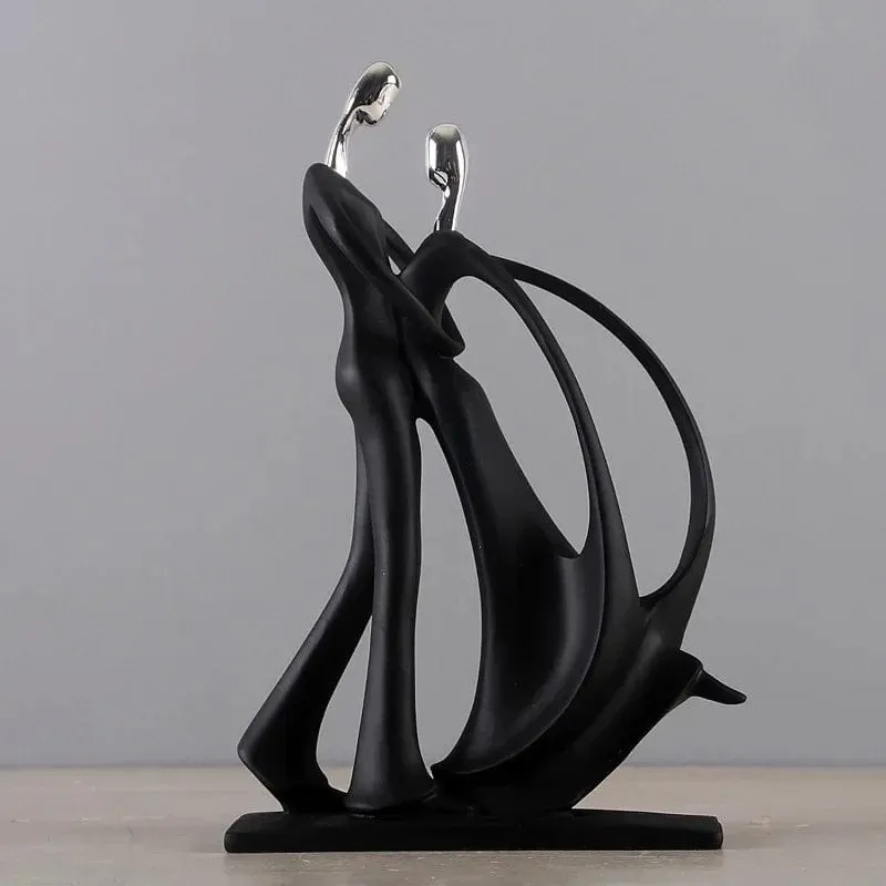 Nordic Elegance: Resin Dancing Couple and Musician Figurine Ornaments for Stylish Home Decor