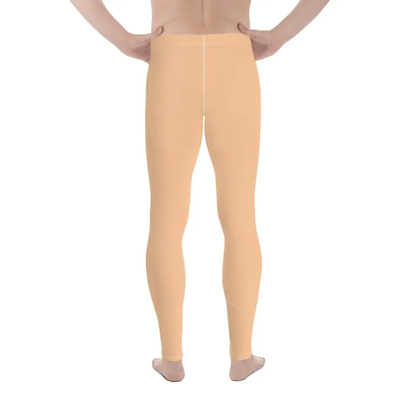 Nude Beige Solid Color Meggings, Beige Color Premium Men's Leggings Tights Pants - Made in USA/EU/Mexico