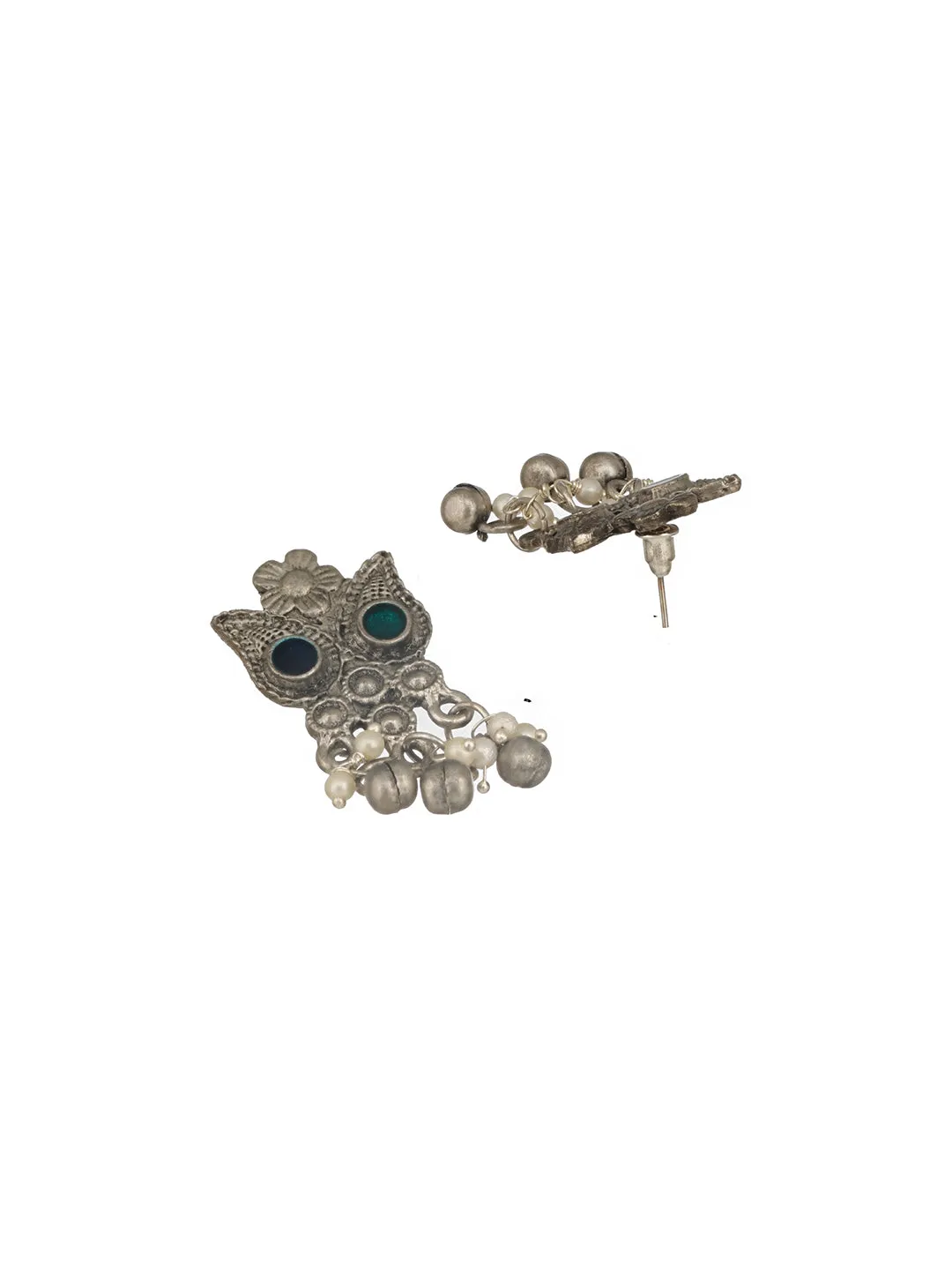 Oxidized Silver-Plated & Ghungroo Beaded Floral Jewelry Set (Copy)