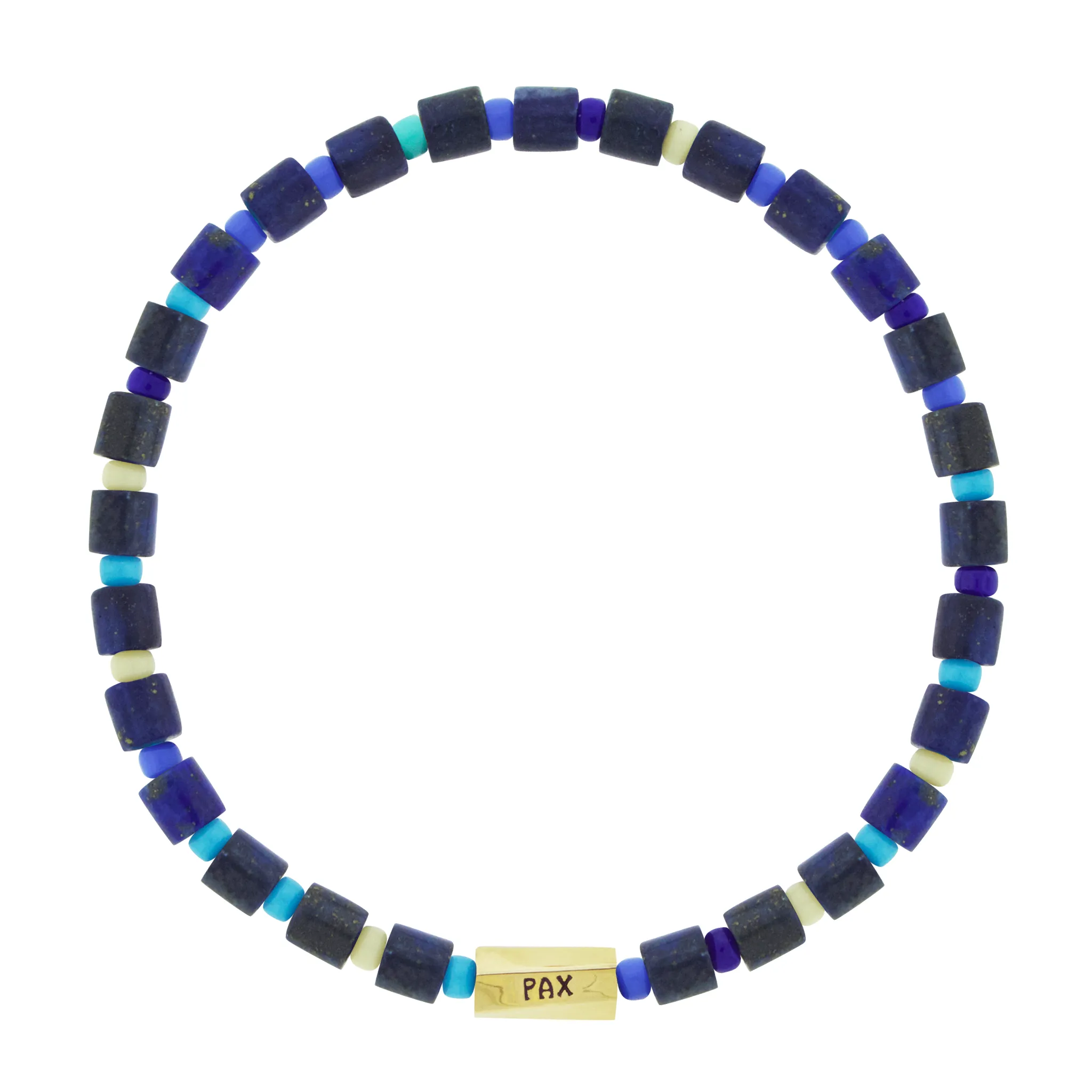 PAX Twisted Hexagon on Lapis Bead Bracelet