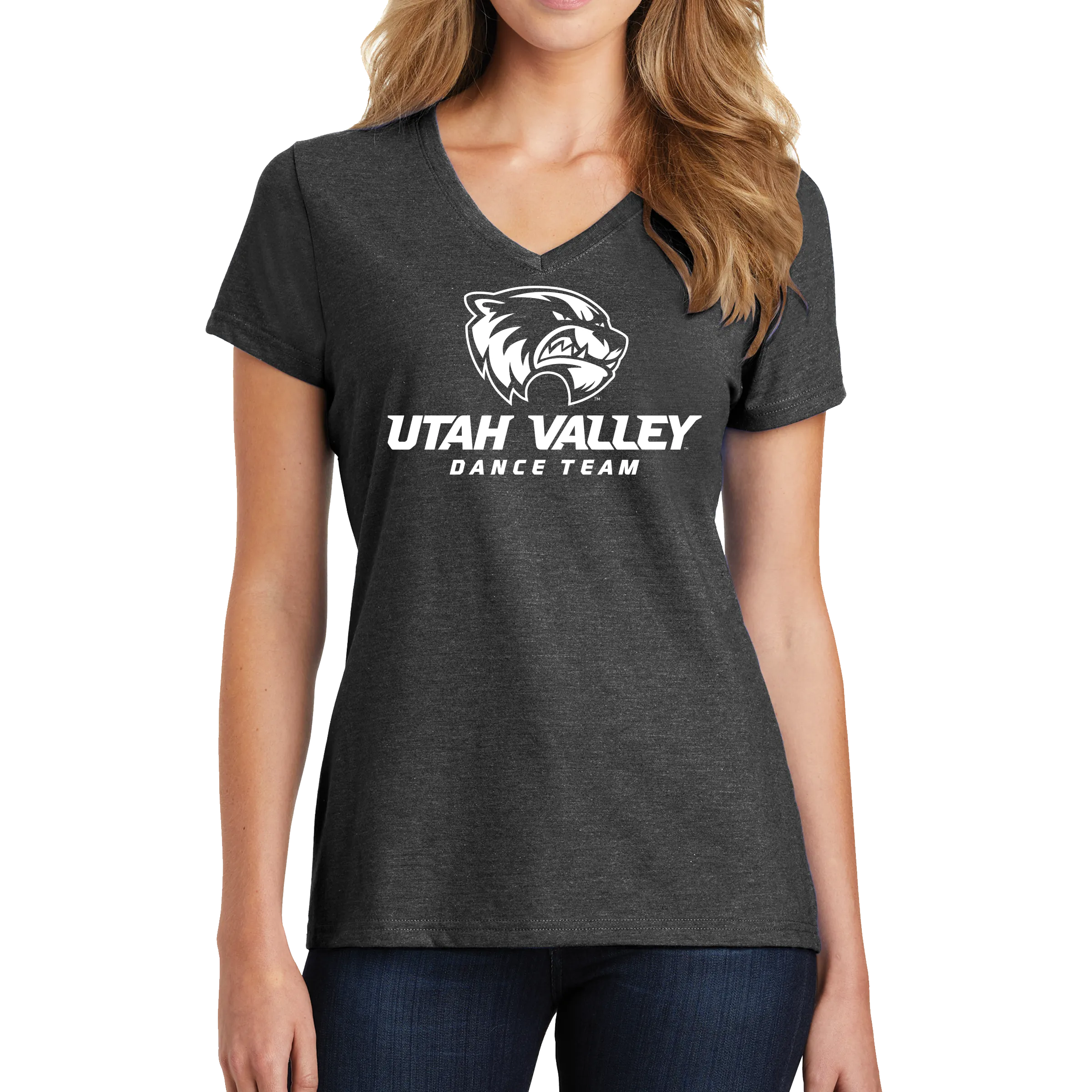 Port & Company Ladies Fan Favorite Blend V-Neck Tee - UVU Dance Team Wolverine