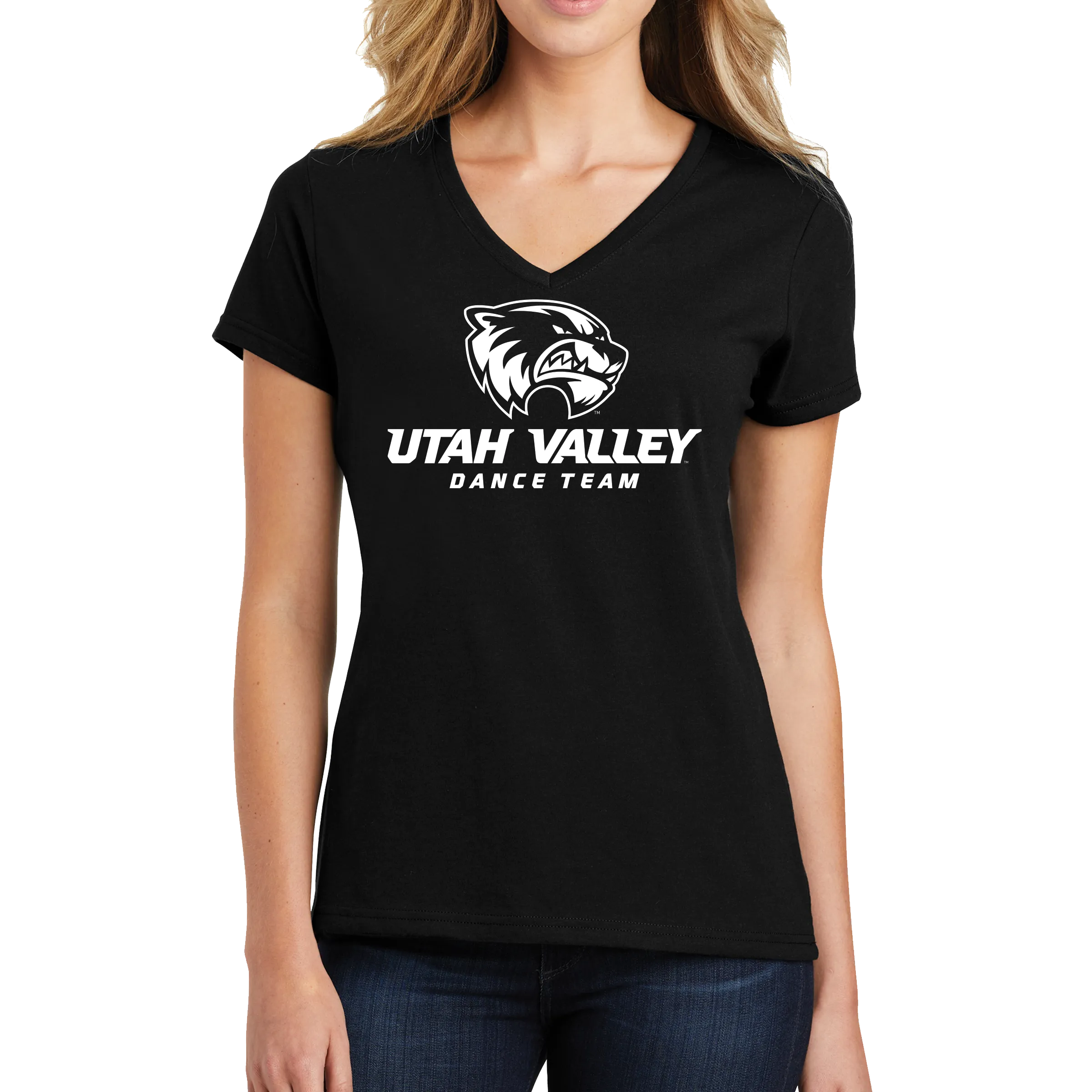 Port & Company Ladies Fan Favorite Blend V-Neck Tee - UVU Dance Team Wolverine