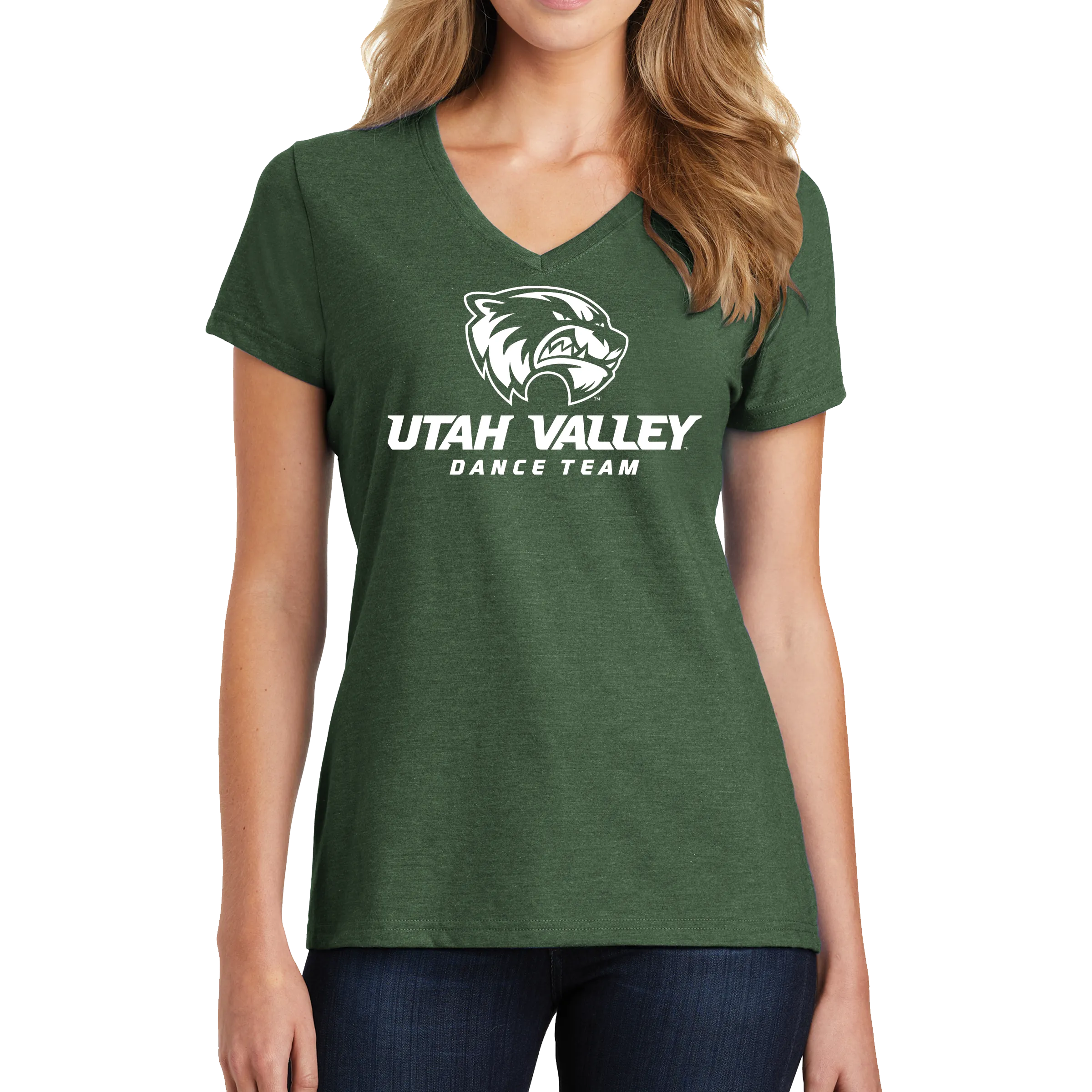 Port & Company Ladies Fan Favorite Blend V-Neck Tee - UVU Dance Team Wolverine