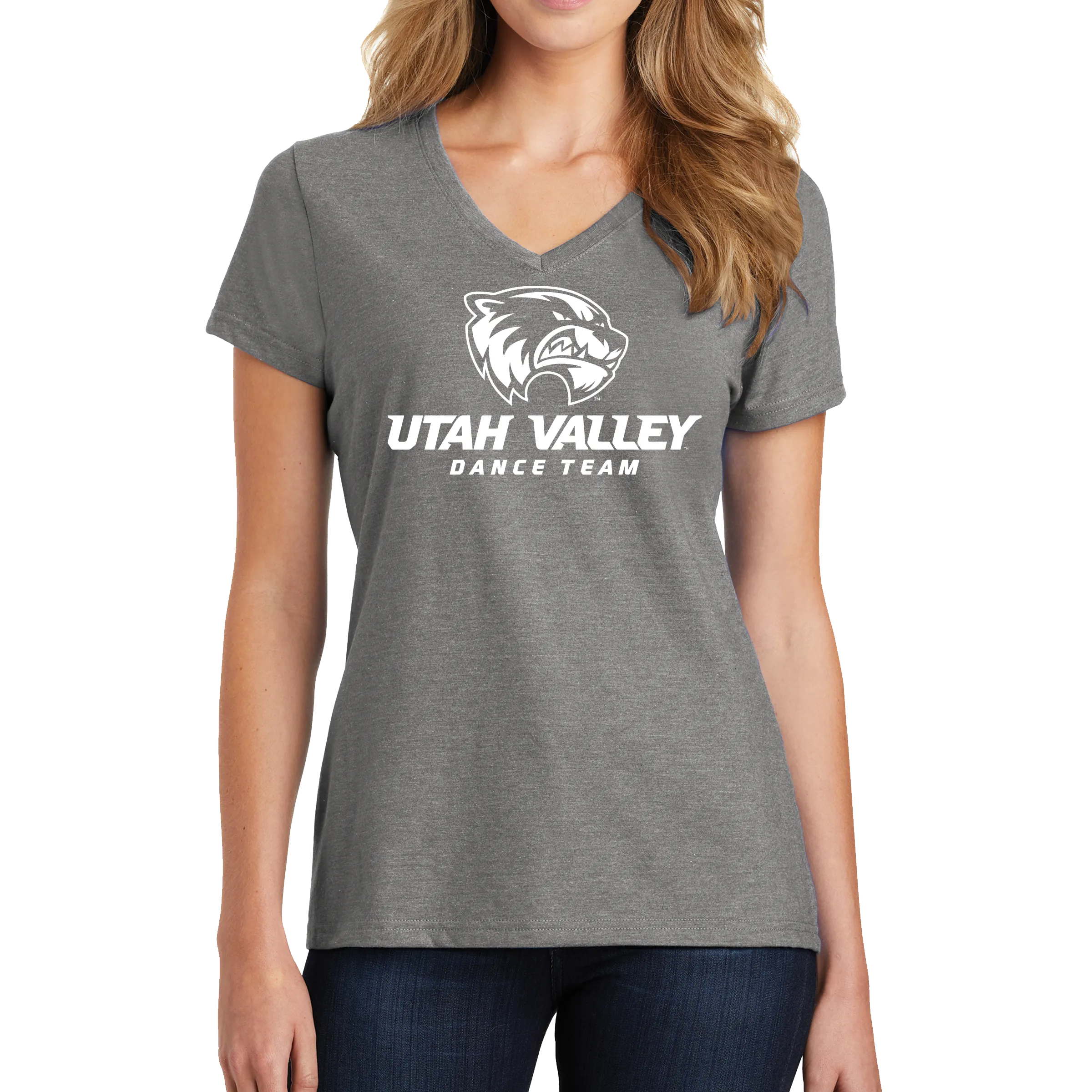 Port & Company Ladies Fan Favorite Blend V-Neck Tee - UVU Dance Team Wolverine