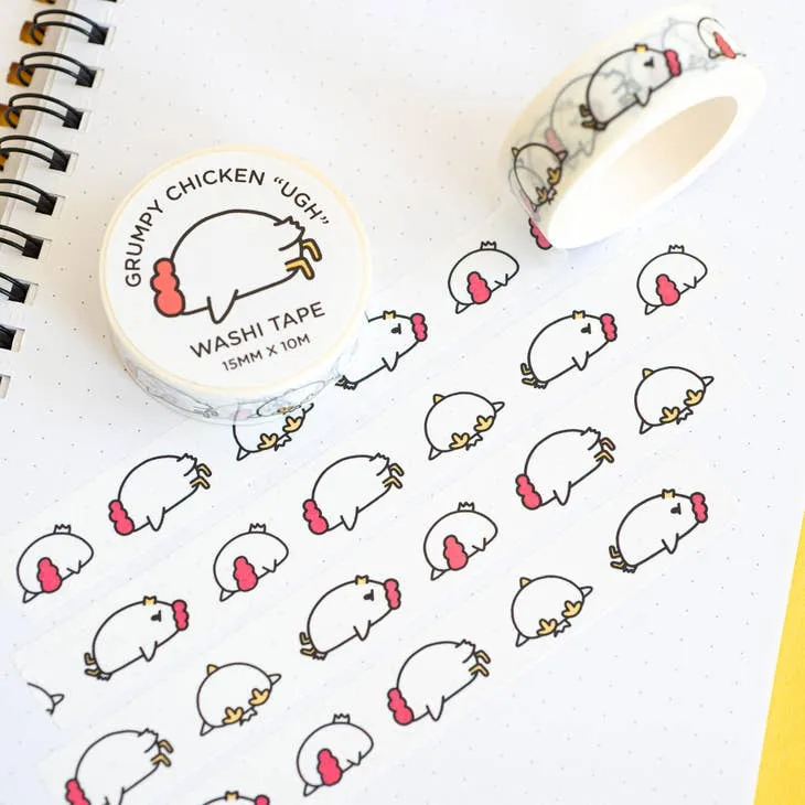 "Ugh" Grumpy Chicken Washi Tape