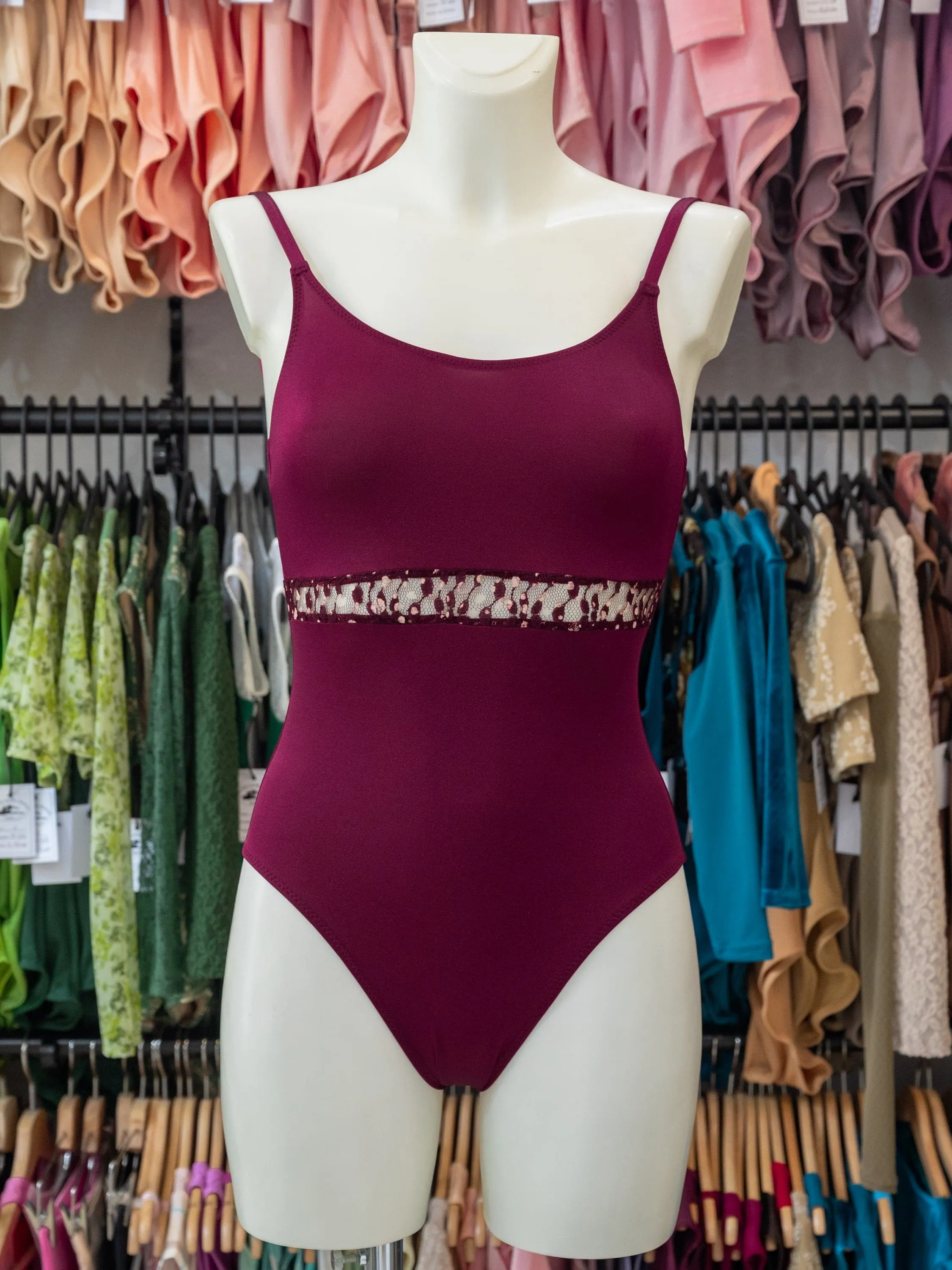 Red-purple Dance Spaghetti Straps Leotard MP778