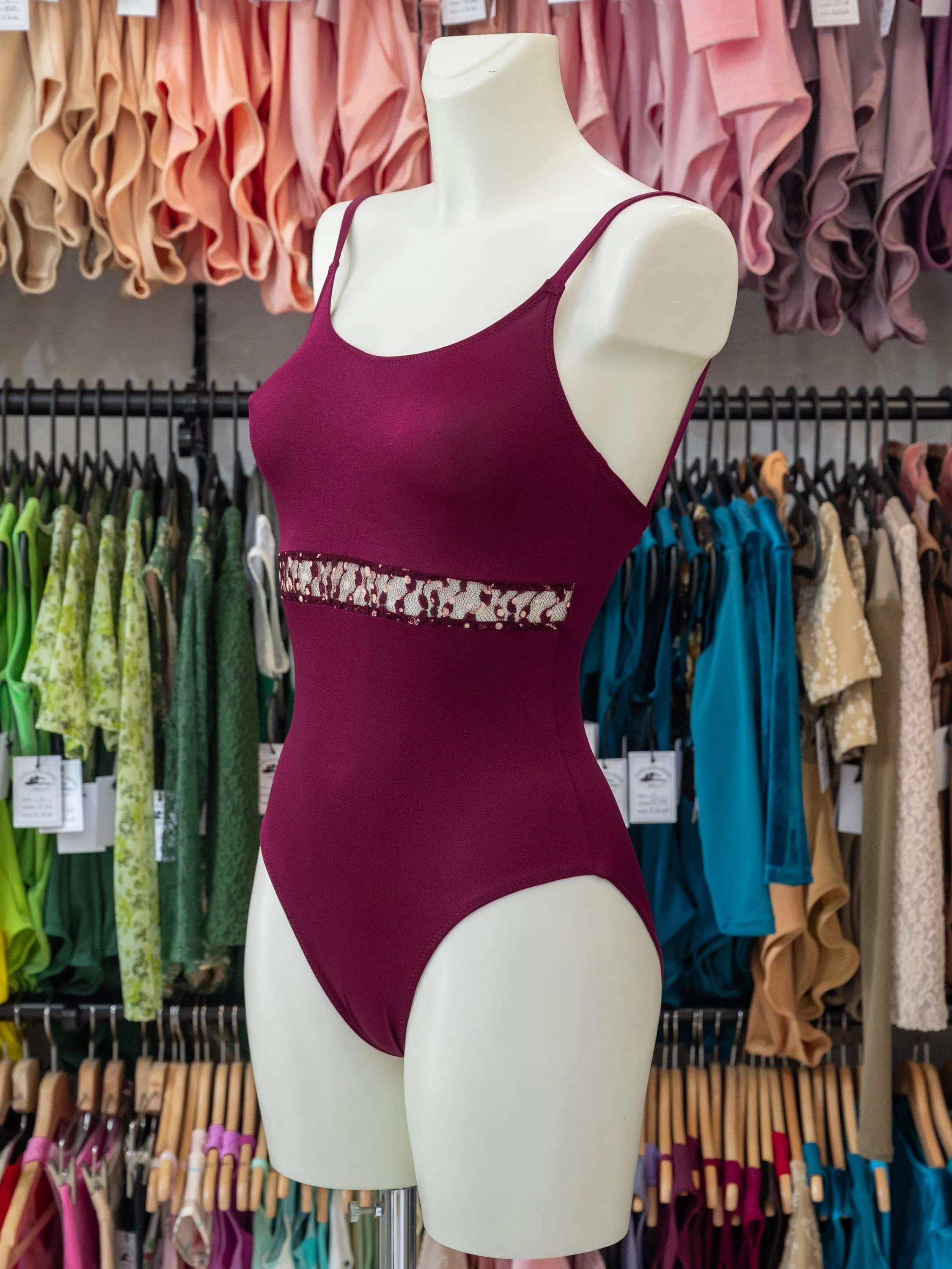 Red-purple Dance Spaghetti Straps Leotard MP778