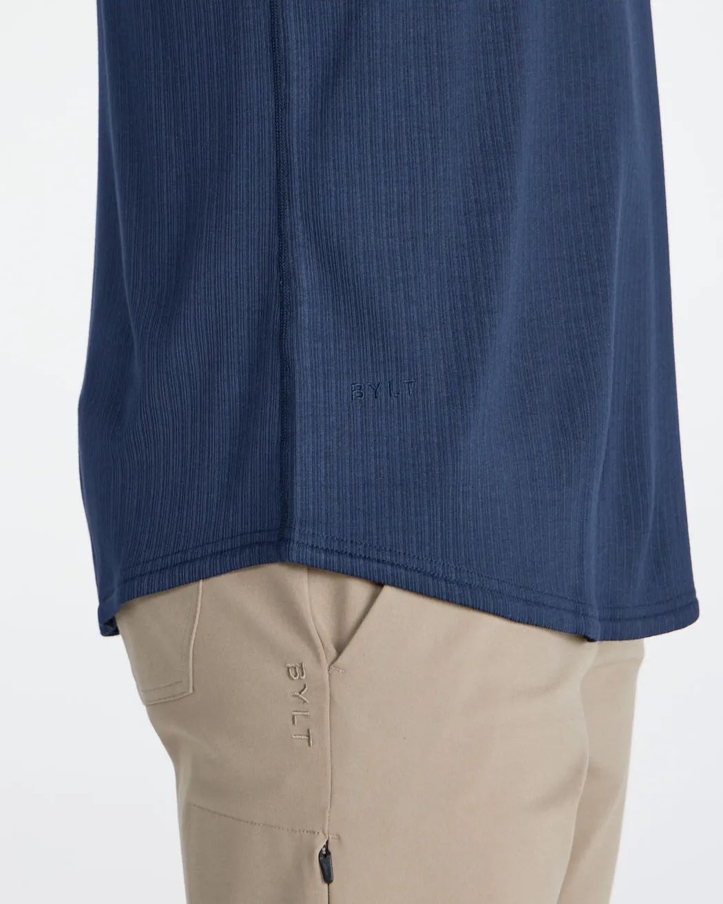 Ribbed Long Sleeve Drop-Cut