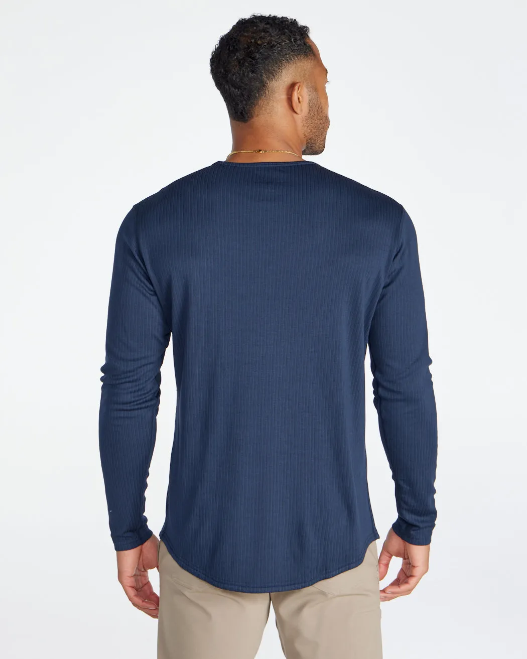 Ribbed Long Sleeve Drop-Cut