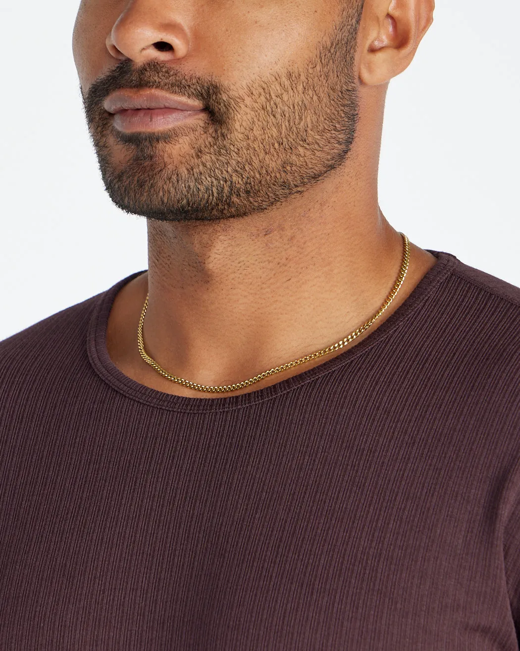 Ribbed Long Sleeve Drop-Cut