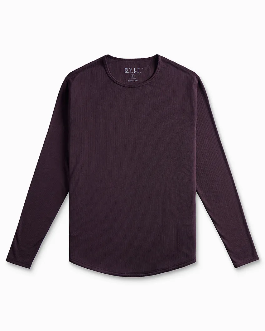 Ribbed Long Sleeve Drop-Cut