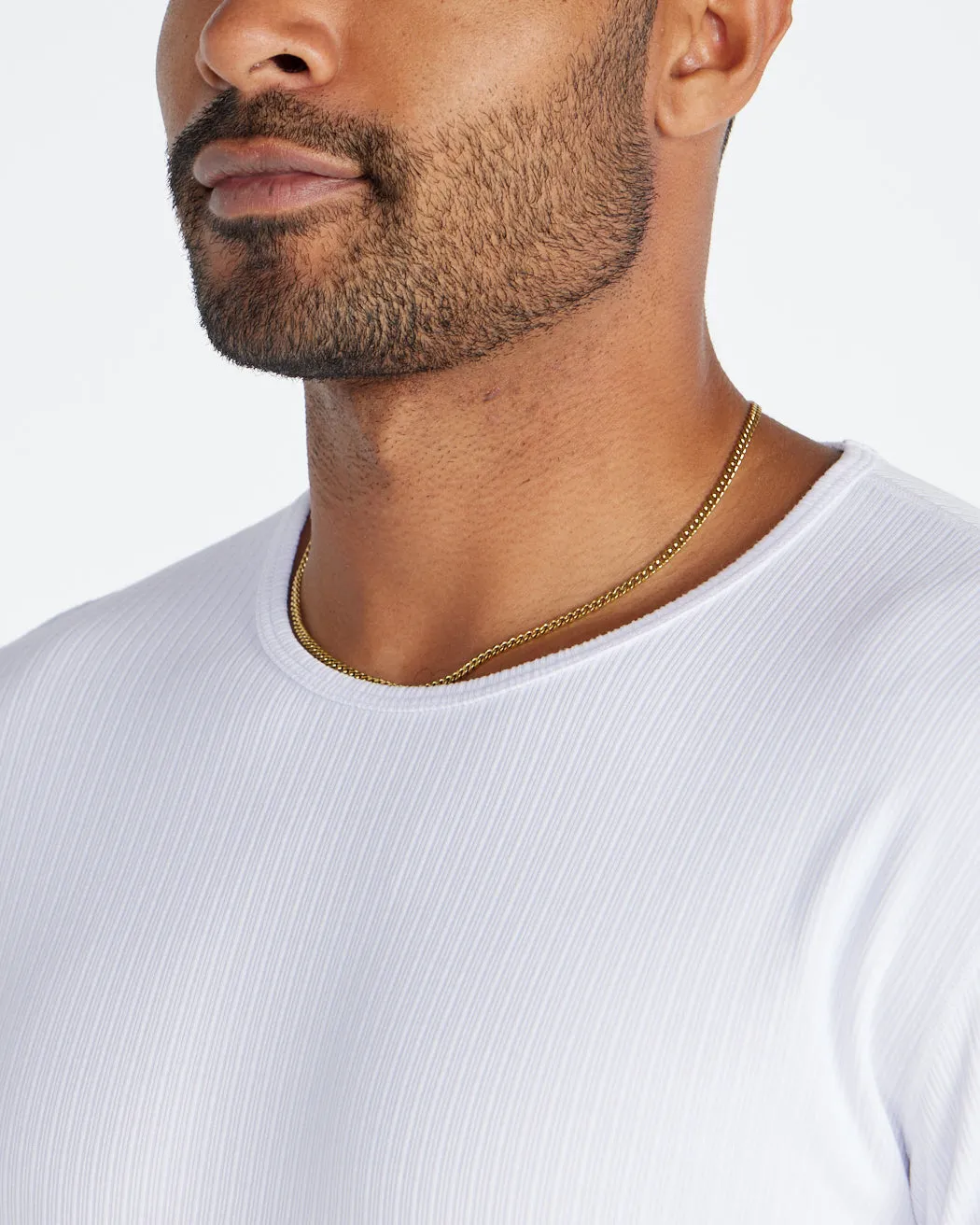 Ribbed Long Sleeve Drop-Cut