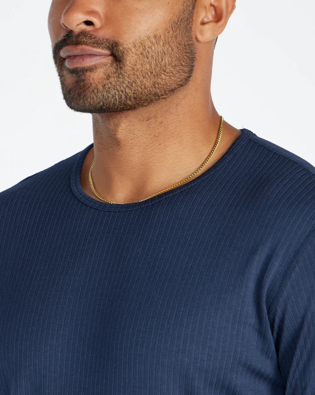 Ribbed Long Sleeve Drop-Cut