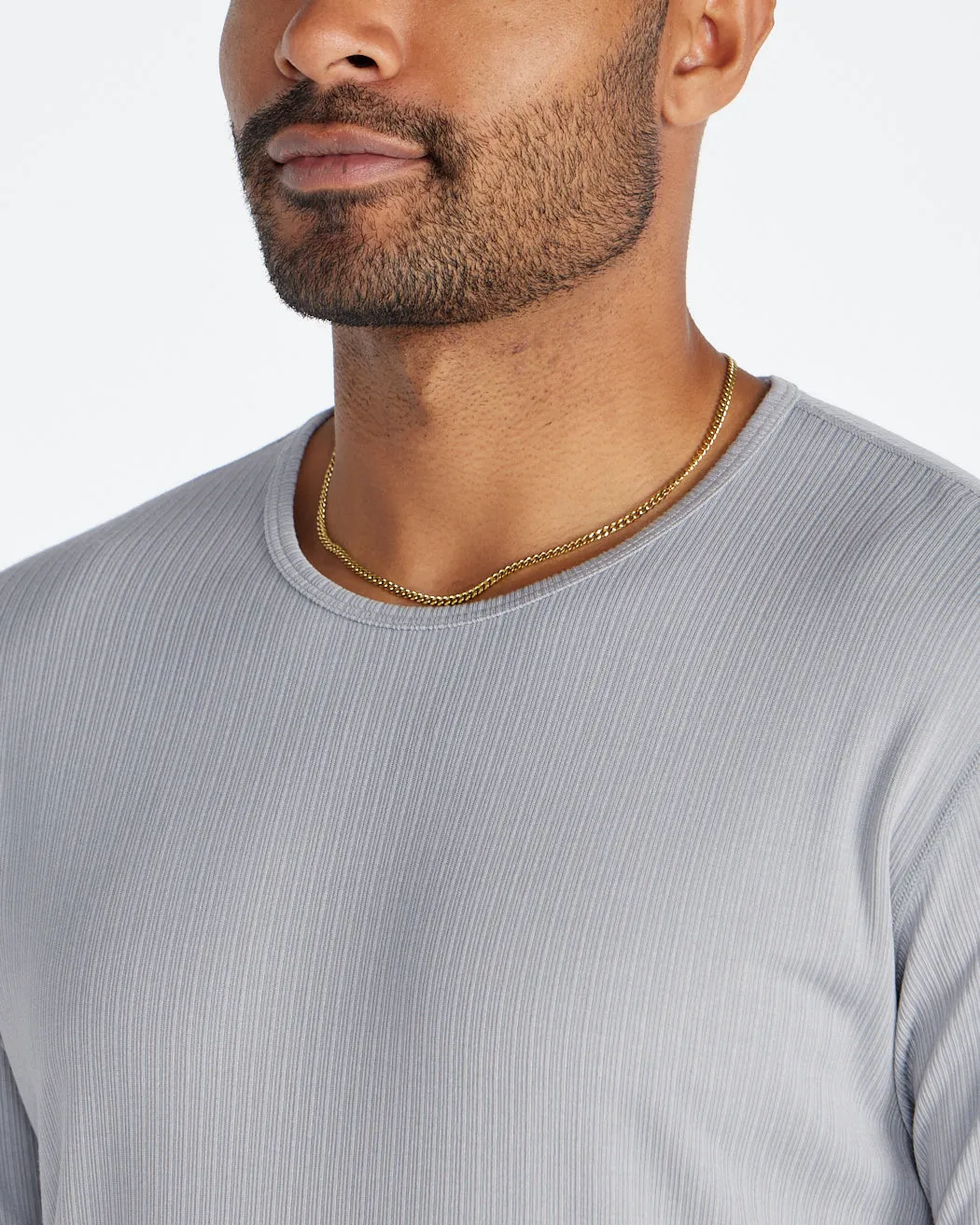 Ribbed Long Sleeve Drop-Cut