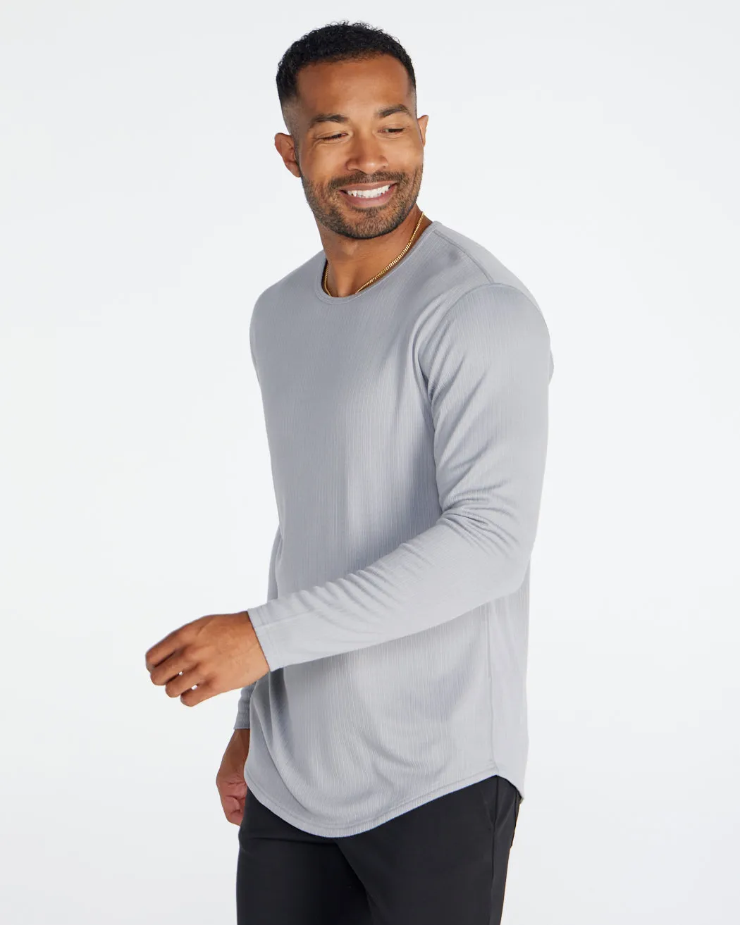 Ribbed Long Sleeve Drop-Cut