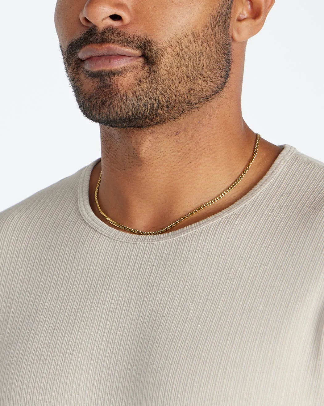 Ribbed Long Sleeve Drop-Cut