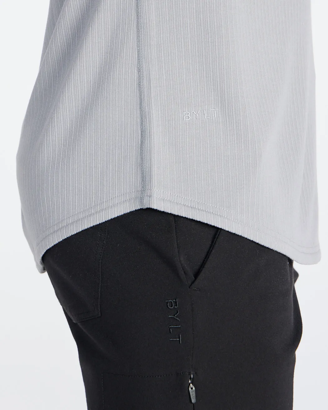 Ribbed Long Sleeve Drop-Cut