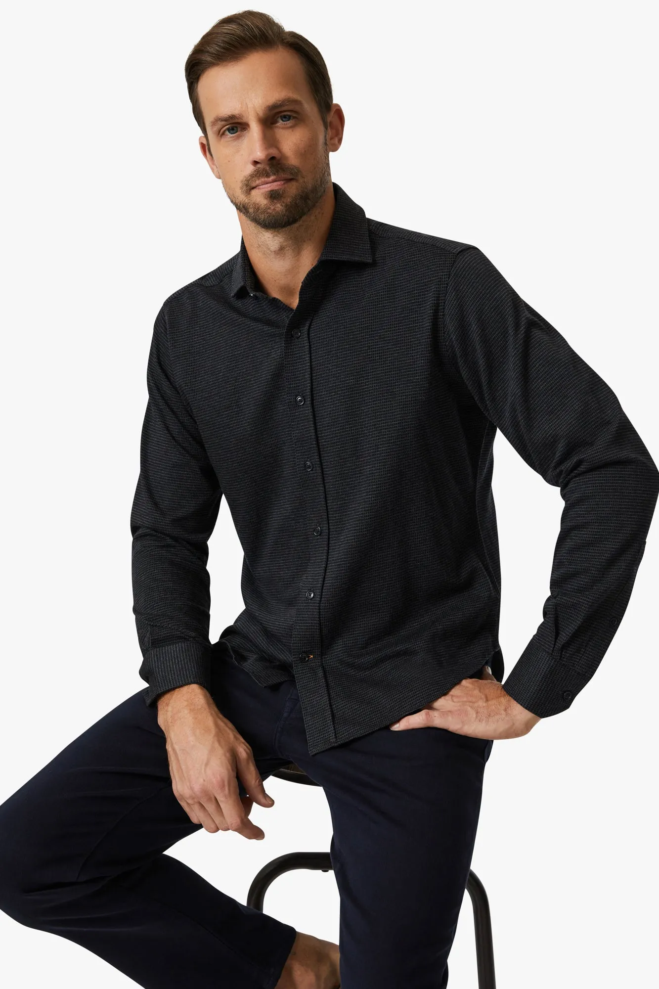 Structured Shirt In Dark Grey