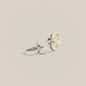 Victorian Star Small Diamond Hoops