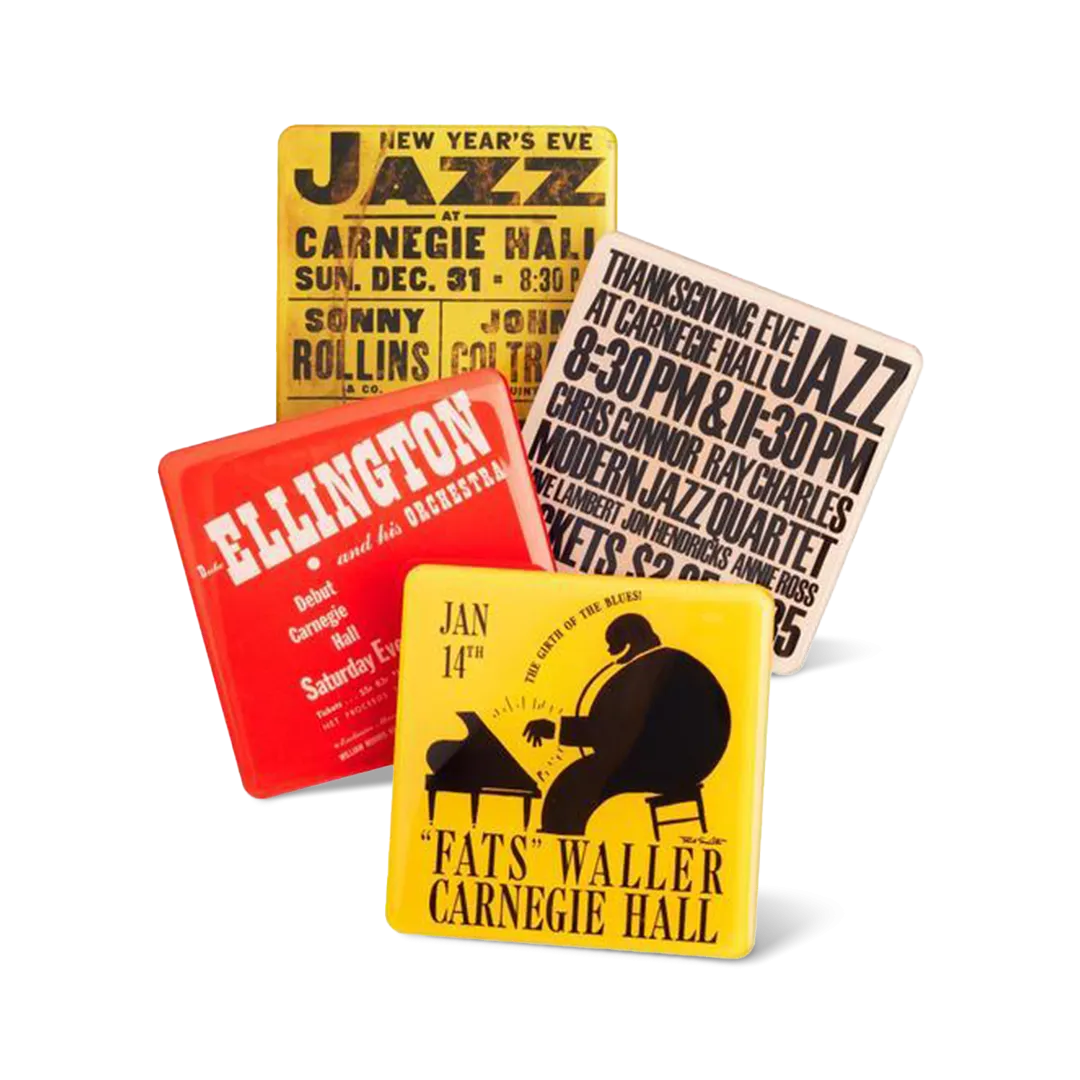 Vintage Jazz Magnetic Coasters (Set of 4)