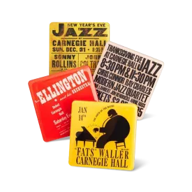 Vintage Jazz Magnetic Coasters (Set of 4)