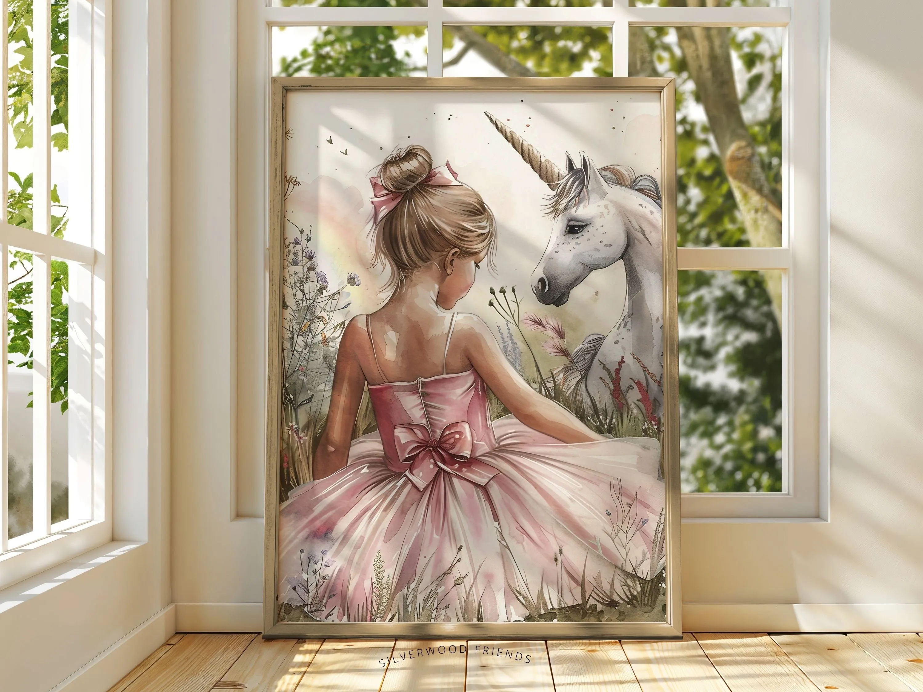 Wildflower Unicorn Nursery Print