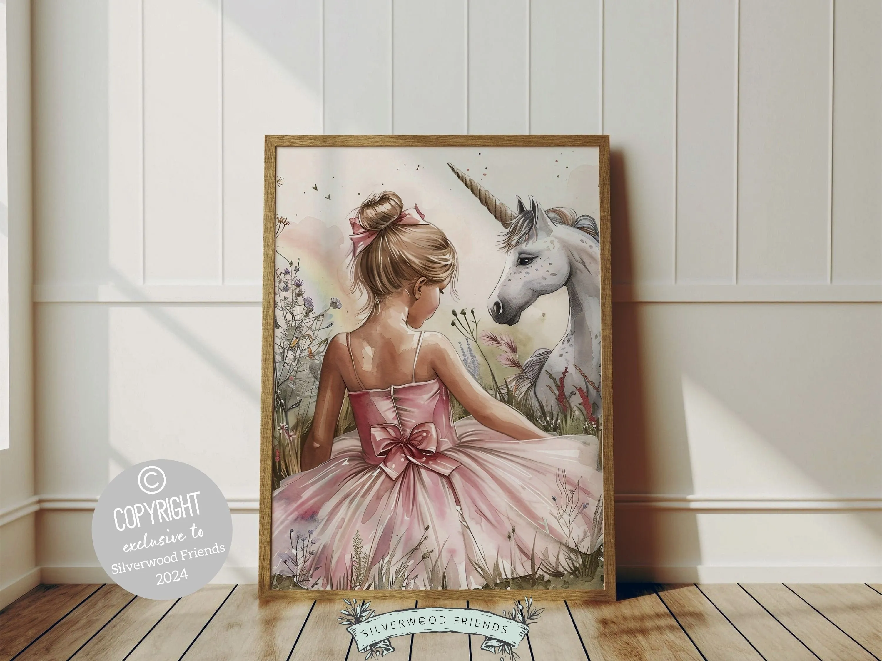 Wildflower Unicorn Nursery Print