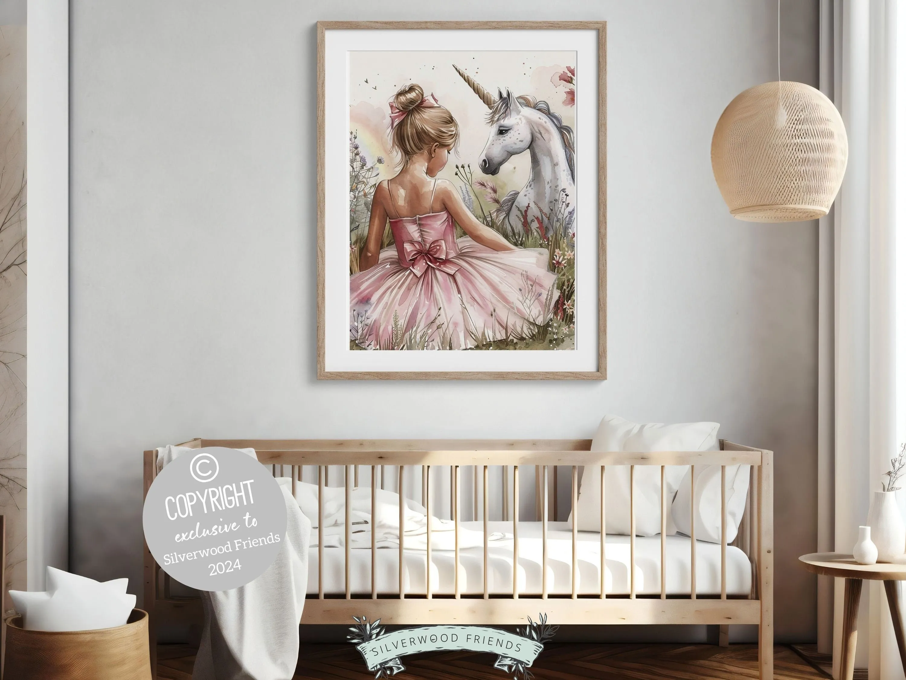 Wildflower Unicorn Nursery Print