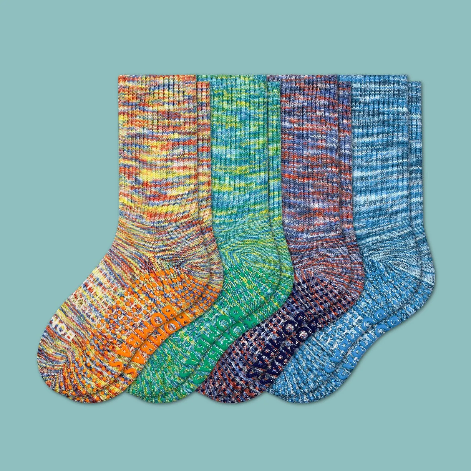 Youth Space Dye Gripper Calf Sock 4-Pack