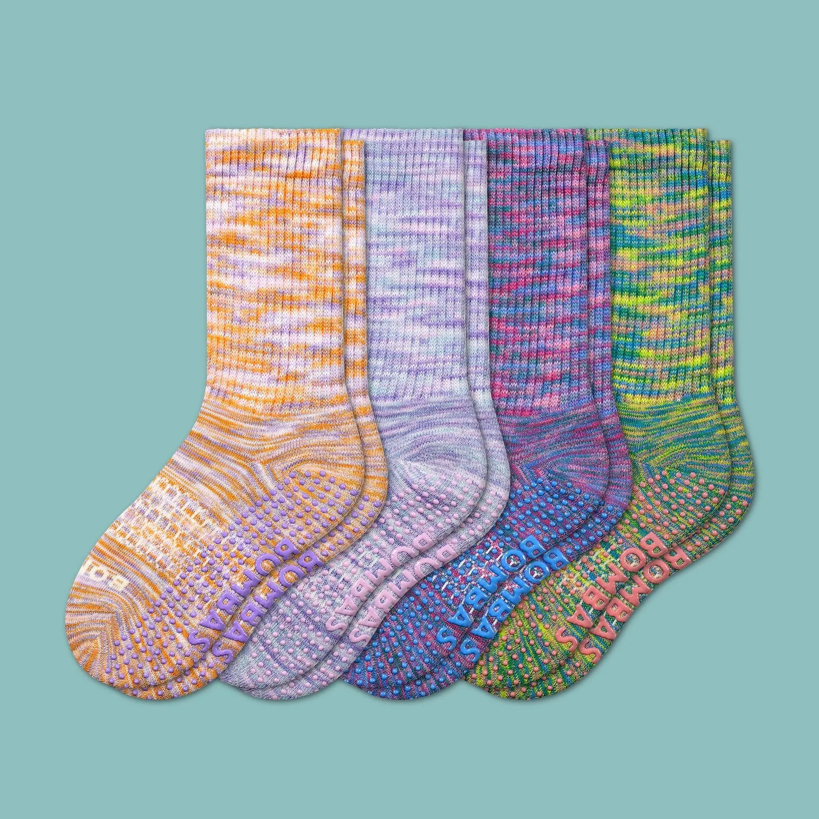 Youth Space Dye Gripper Calf Sock 4-Pack