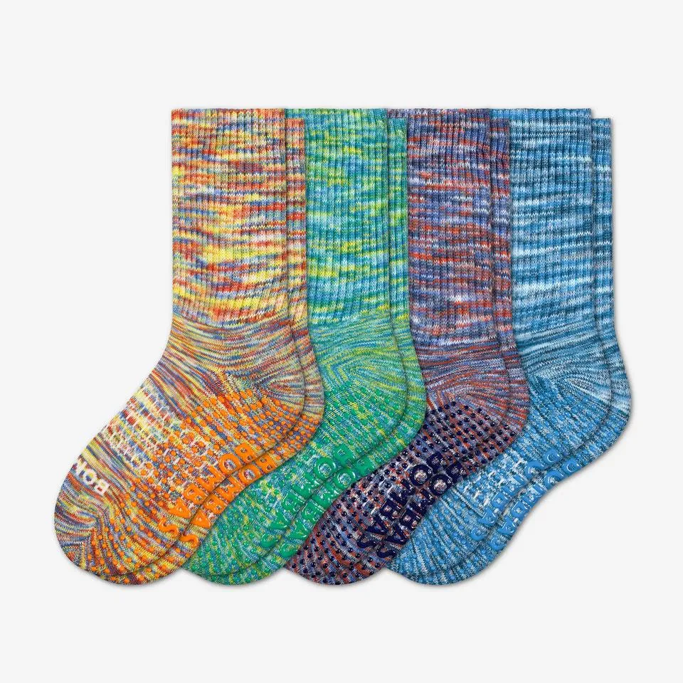 Youth Space Dye Gripper Calf Sock 4-Pack